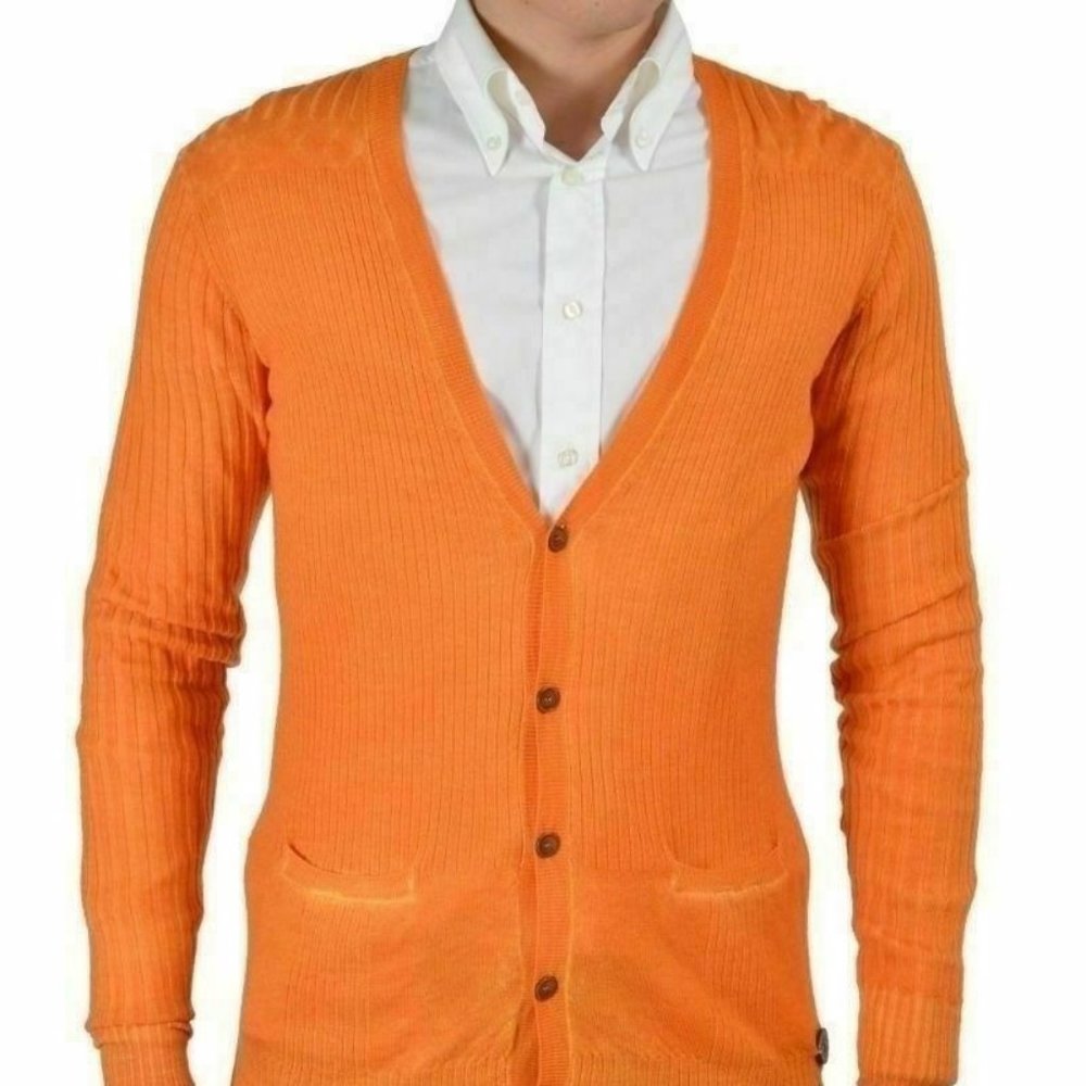 Just Cavalli Men's 100% Wool Cardigan Sweater